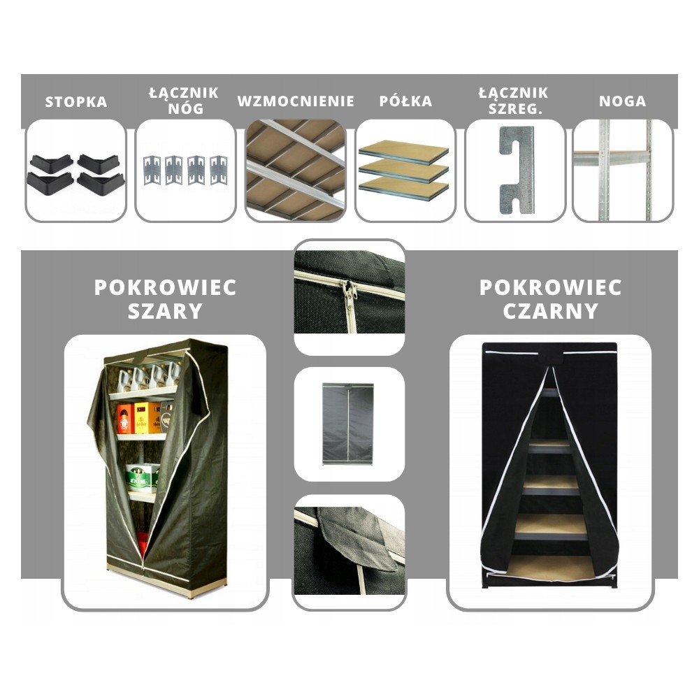 Regał metalowy regał magazynowy garażowy HELIOS premium 90x110x45 3x350kg