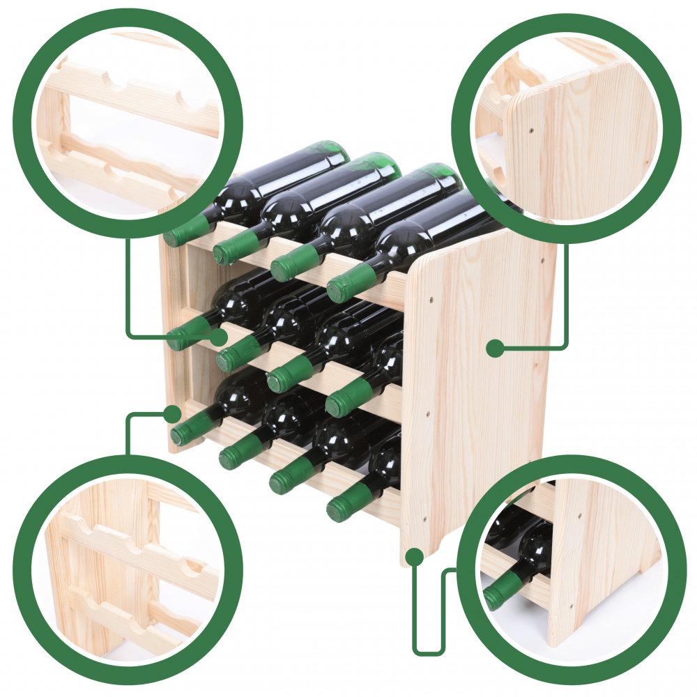 Regał na wino butelki napoje stojak na wino butelki szafka na alkohol 12but