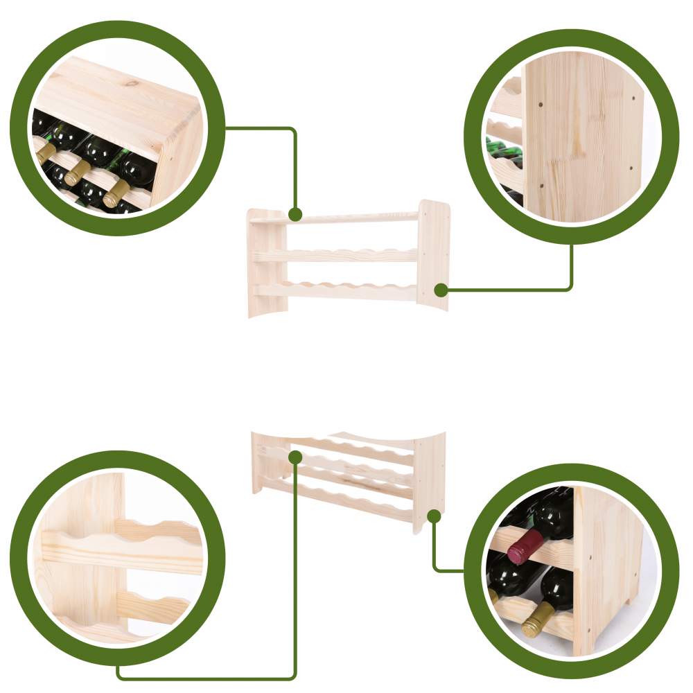 Stojak na wino butelki napoje regał na wino butelki półka na alkohol 24but