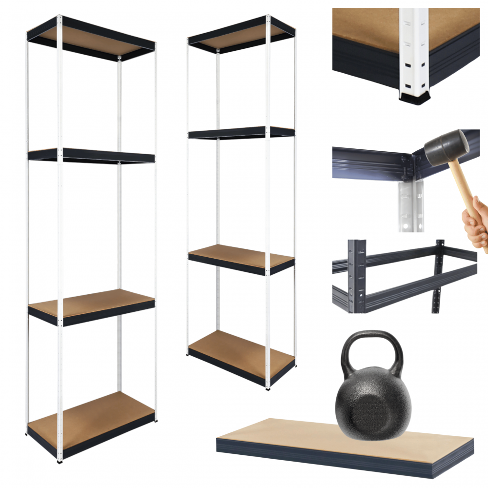 Regał metalowy magazynowy garażowy stojak HELIOS 180x30x30cm  4Px175kg