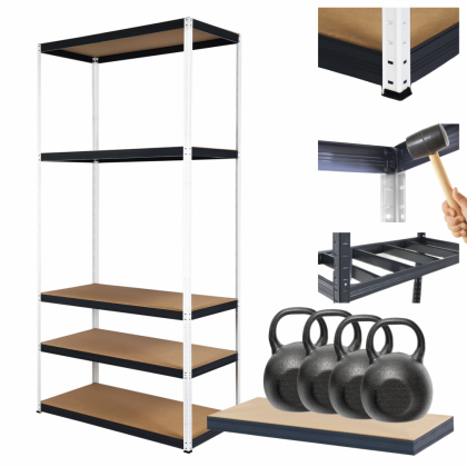 Regał metalowy magazynowy stojak HELIOS 180x75x35cm 5Px400kg TRWAŁY