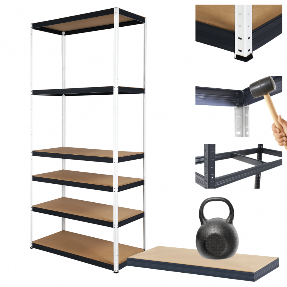 Regał metalowy magazynowy stojak HELIOS 213x75x40cm 6Px175kg SOLIDNY