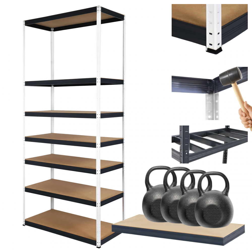 Regał metalowy magazynowy stojak HELIOS 270x90x50cm 7Px400kg SOLIDNY