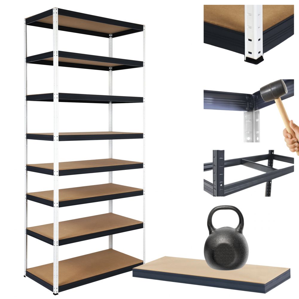 Regał metalowy magazynowy stojak HELIOS 270x110x35cm 8Px175kg SOLIDNY