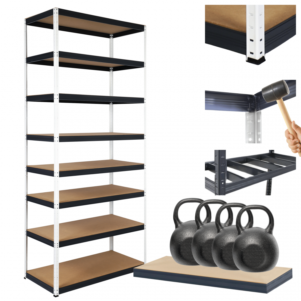 Regał metalowy magazynowy stojak HELIOS 270x110x40cm 8Px400kg SOLIDNY