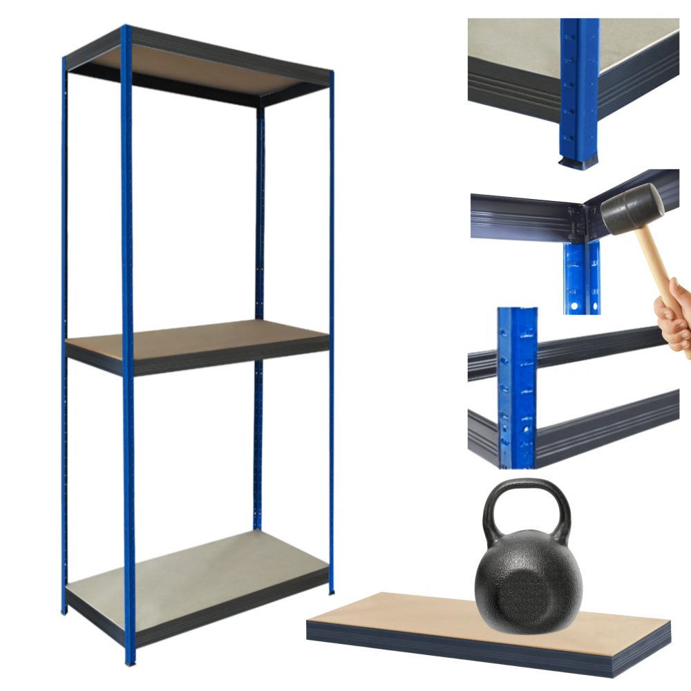 Regał magazynowy garażowy metalowy stojak HELIOS 106x45x45cm 3Px175kg