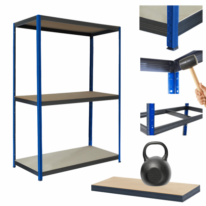 Regał magazynowy garażowy metalowy stojak HELIOS 106x90x50cm 3Px175kg