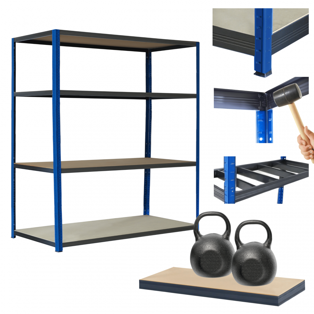 Regał metalowy magazynowy garażowy stojak HELIOS 180x150x45cm 4Px275kg