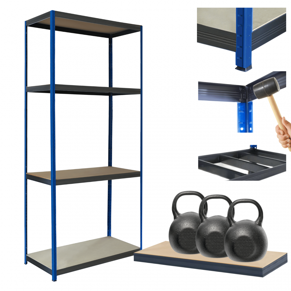 Regał metalowy magazynowy garażowy stojak HELIOS 180x75x40cm 4Px350kg