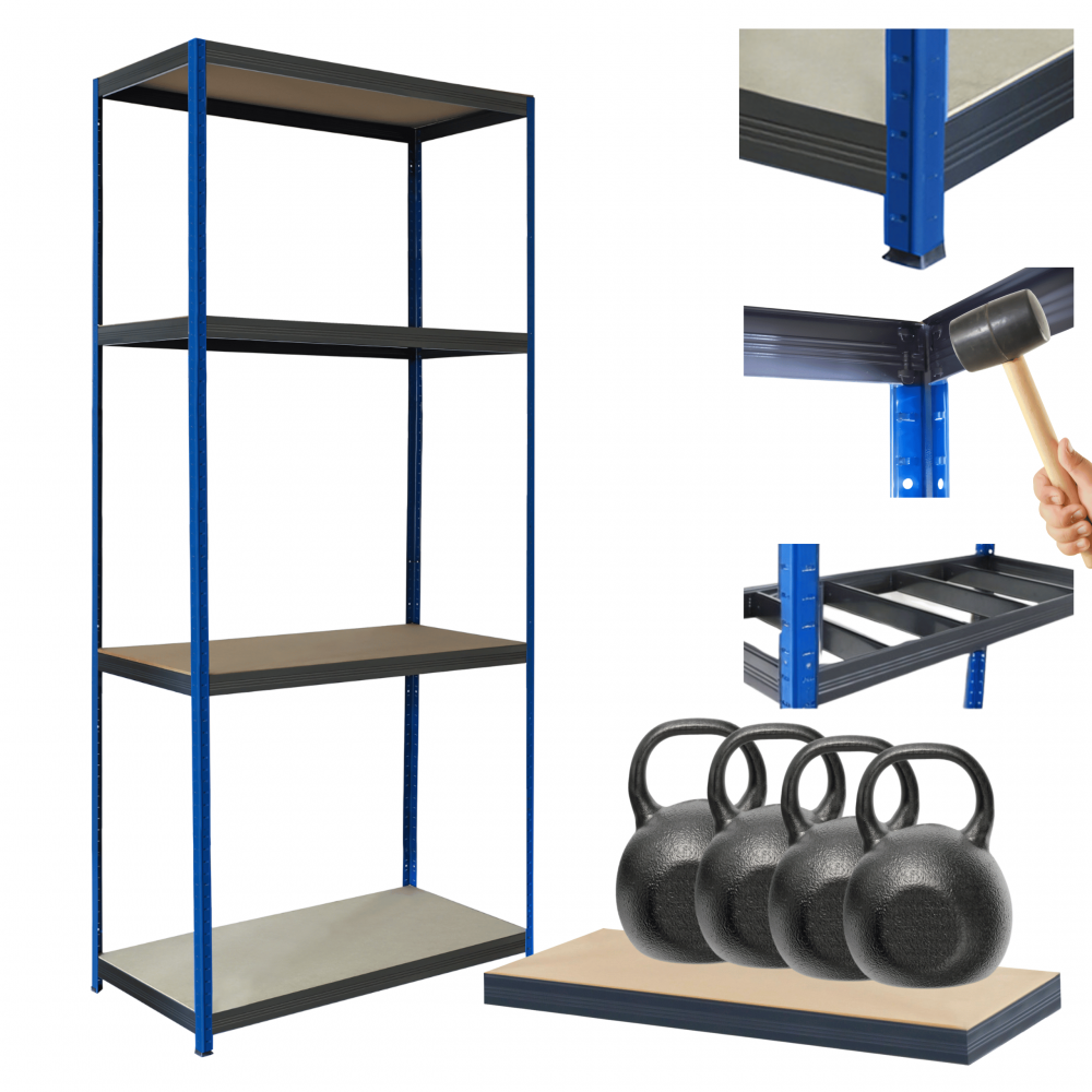 Regał metalowy magazynowy garażowy stojak HELIOS 180x100x40cm 4Px400kg