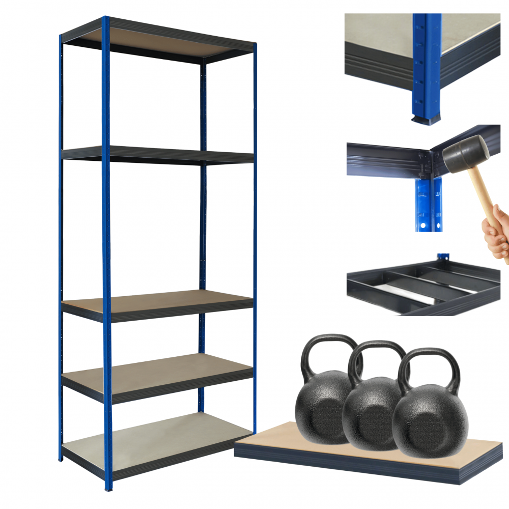 Regał metalowy magazynowy stojak HELIOS 180x100x50cm 5Px350kg TRWAŁY