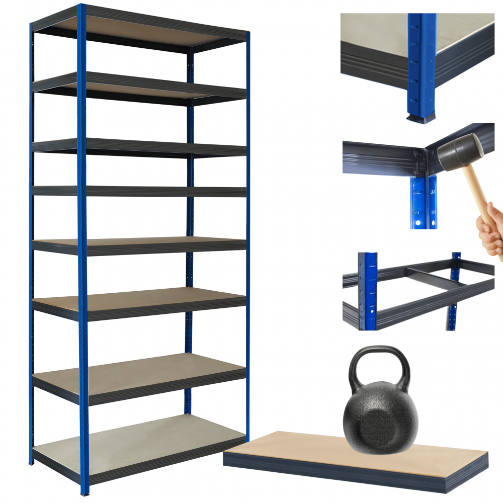 Regał metalowy magazynowy stojak HELIOS 270x110x60cm 8Px175kg SOLIDNY NIEB