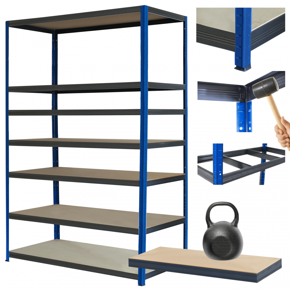 Regał metalowy magazynowy stojak HELIOS 270x150x30cm 7Px175kg SZEROKI MOCNY