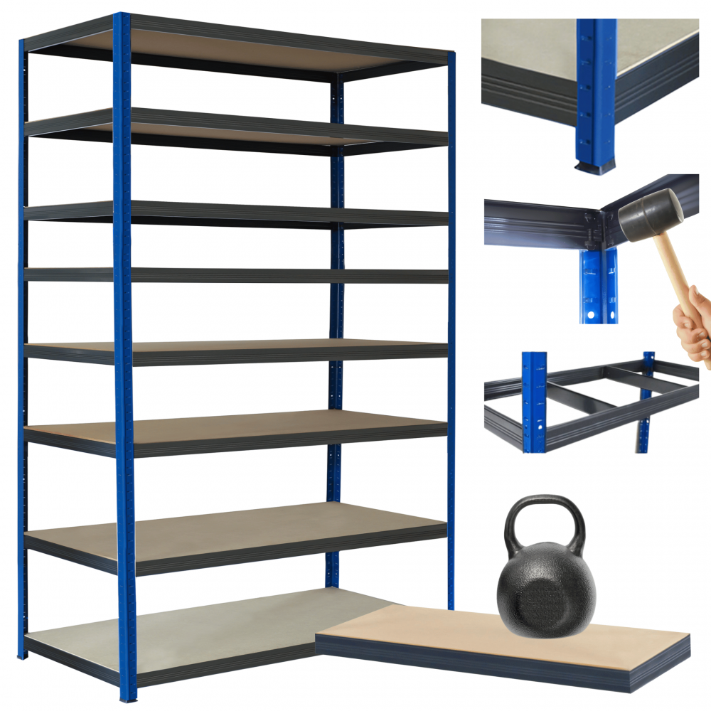 Regał metalowy magazynowy stojak HELIOS 270x150x30cm 8Px175kg SZEROKI MOCNY