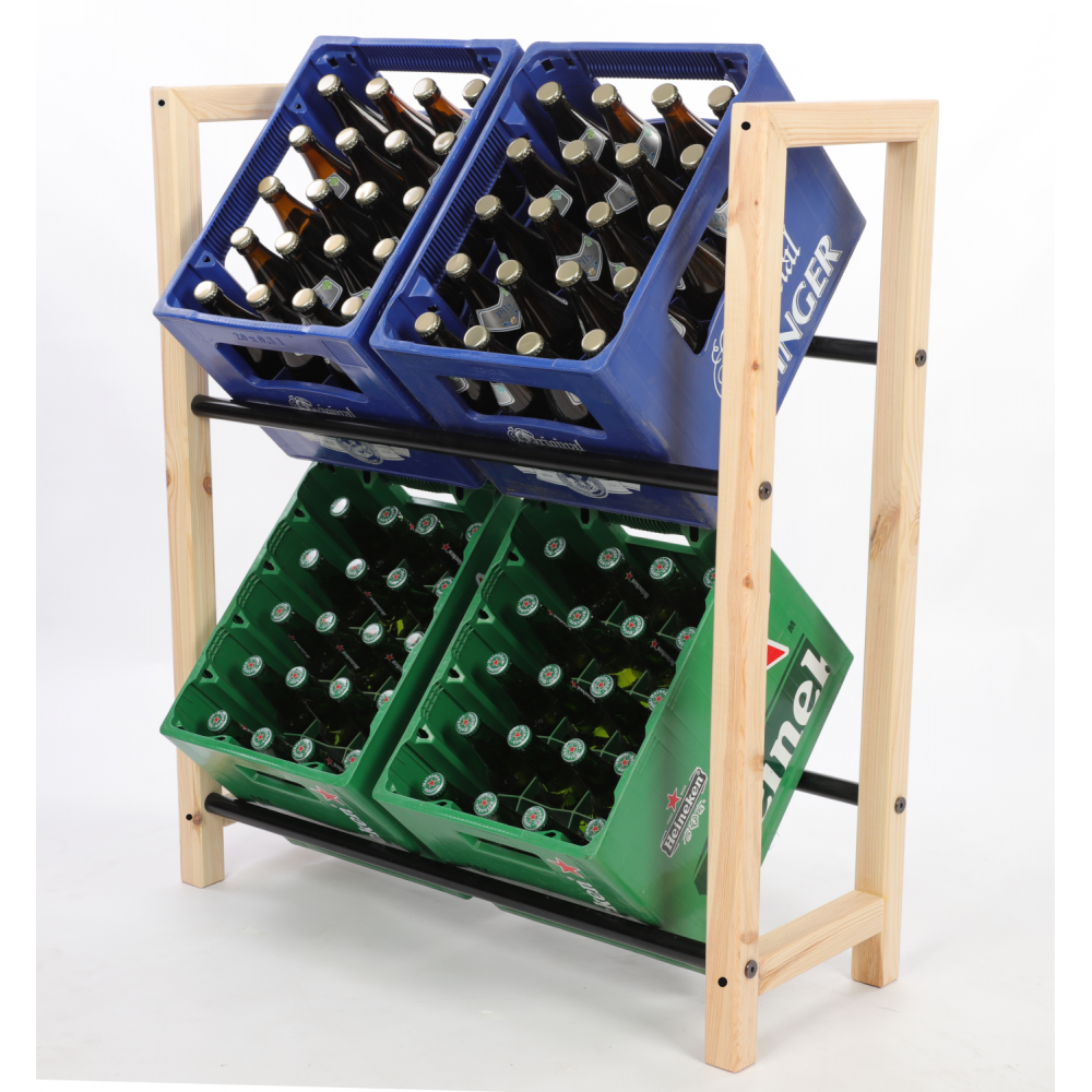 Regał na skrzynki na napoje piwo stojak na transportery METALOWE DRĄŻKI EKO