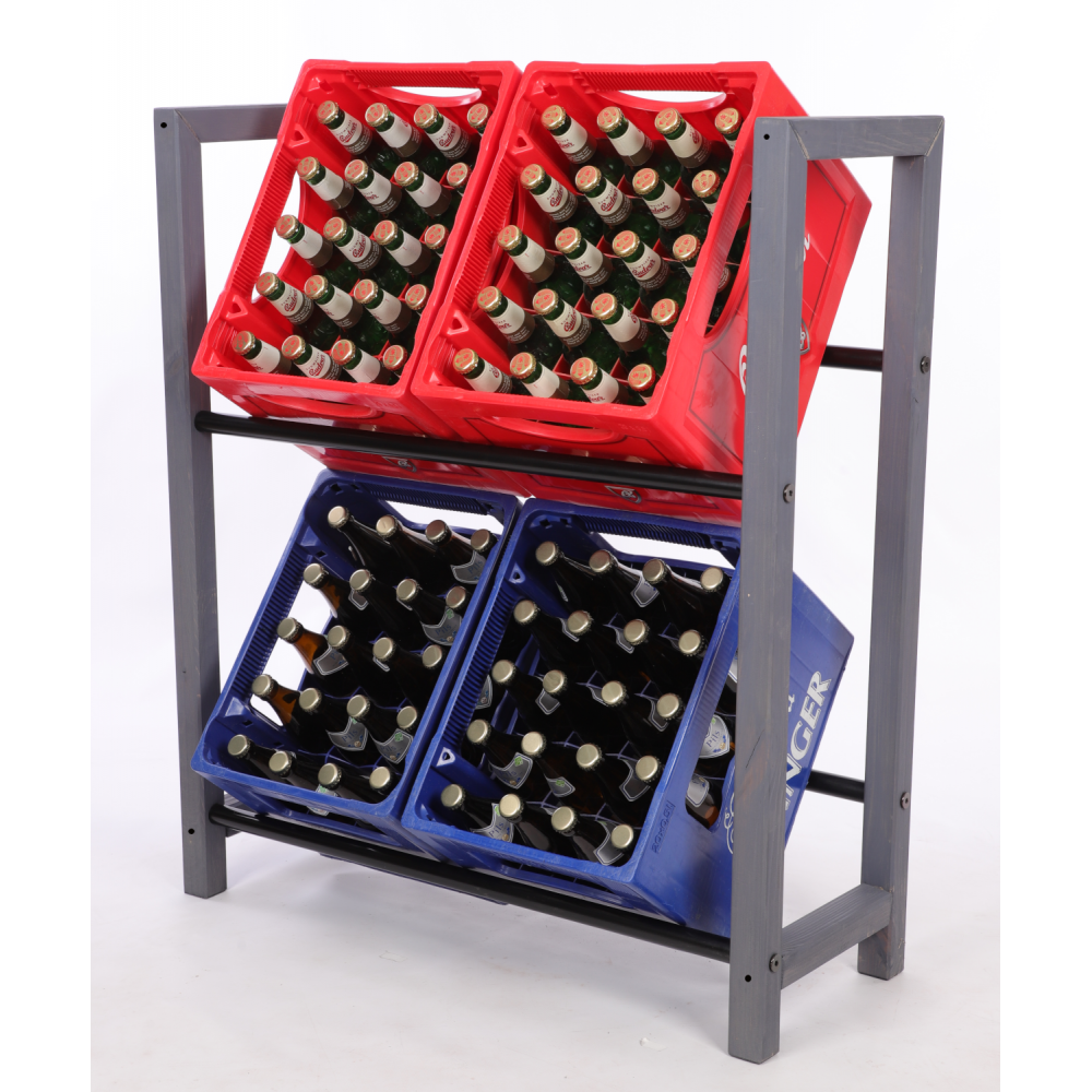 Regał na skrzynki na napoje piwo stojak na transportery METALOWE DRĄŻKI EKO