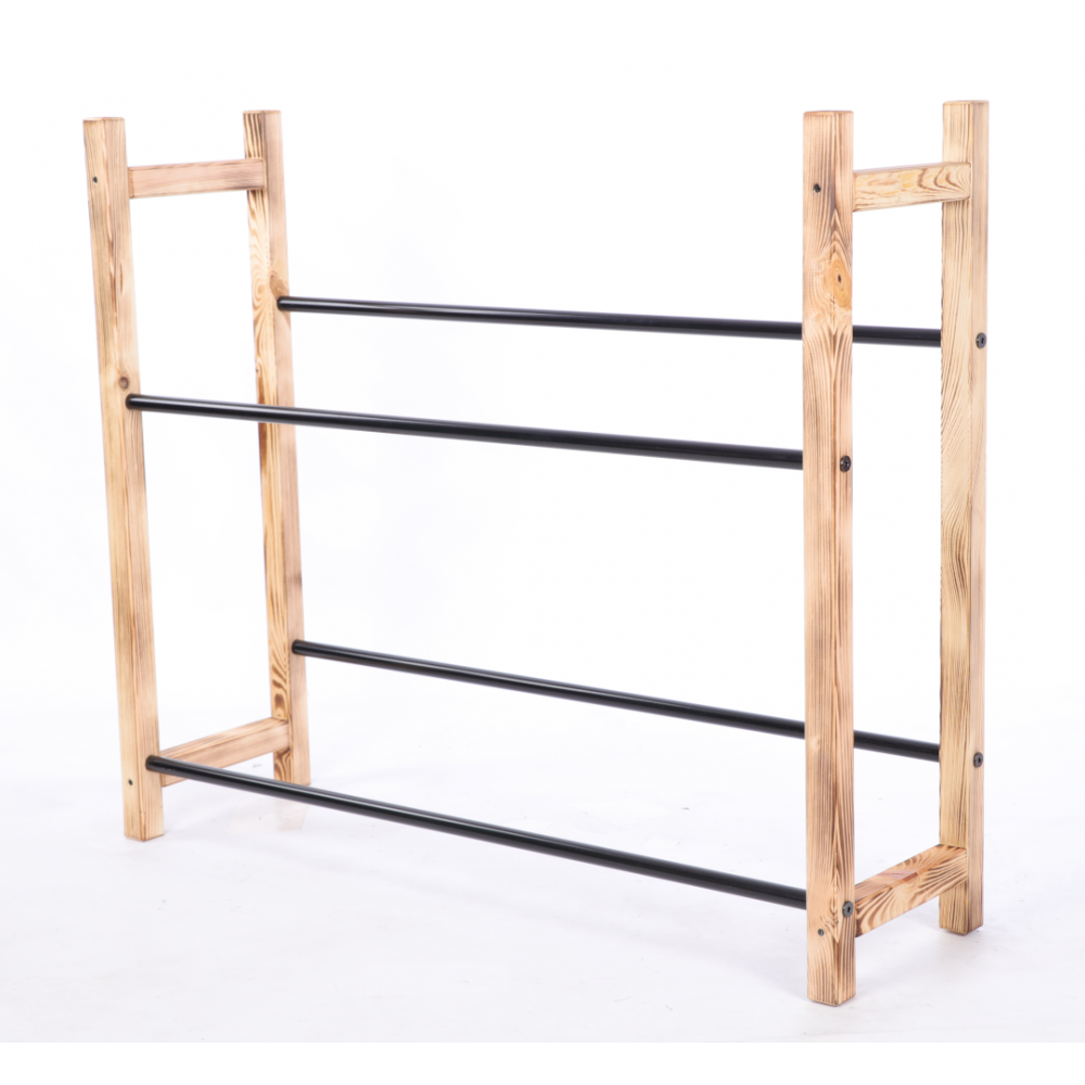 Stojak na skrzynki na napoje piwo regał szeroki 2 półki METALOWE DRĄŻKI EKO