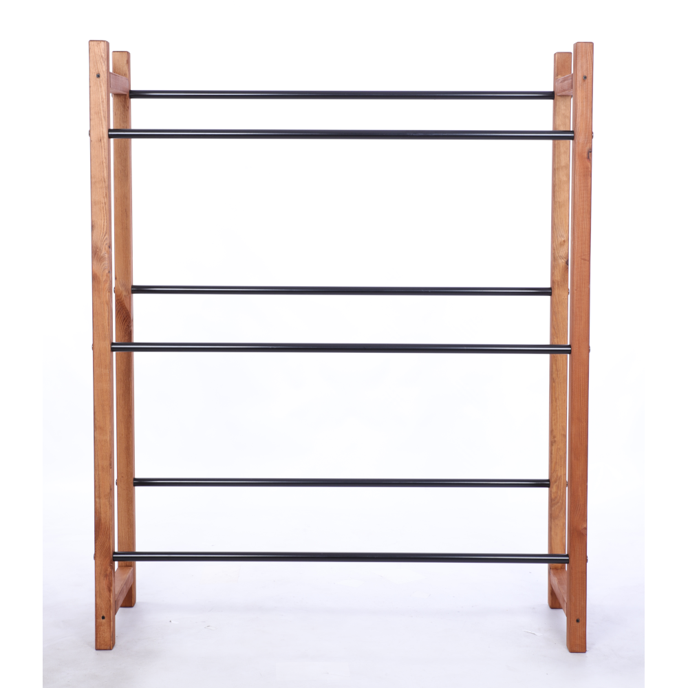 DREWNIANO-METALOWY STOJAK na skrzynki na napoje piwo REGAŁ szeroki 3 PÓŁKI