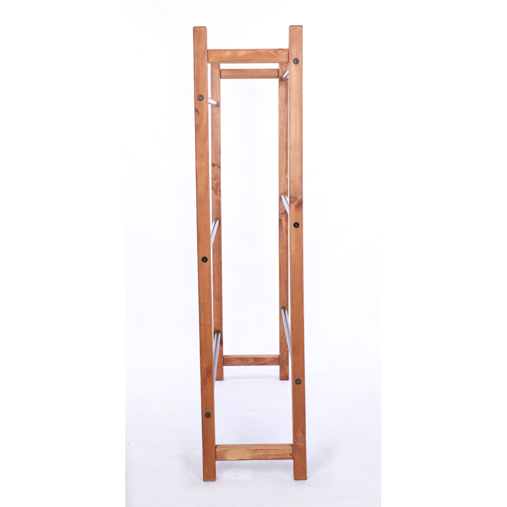 DREWNIANO-METALOWY STOJAK na skrzynki na napoje piwo REGAŁ szeroki 3 PÓŁKI