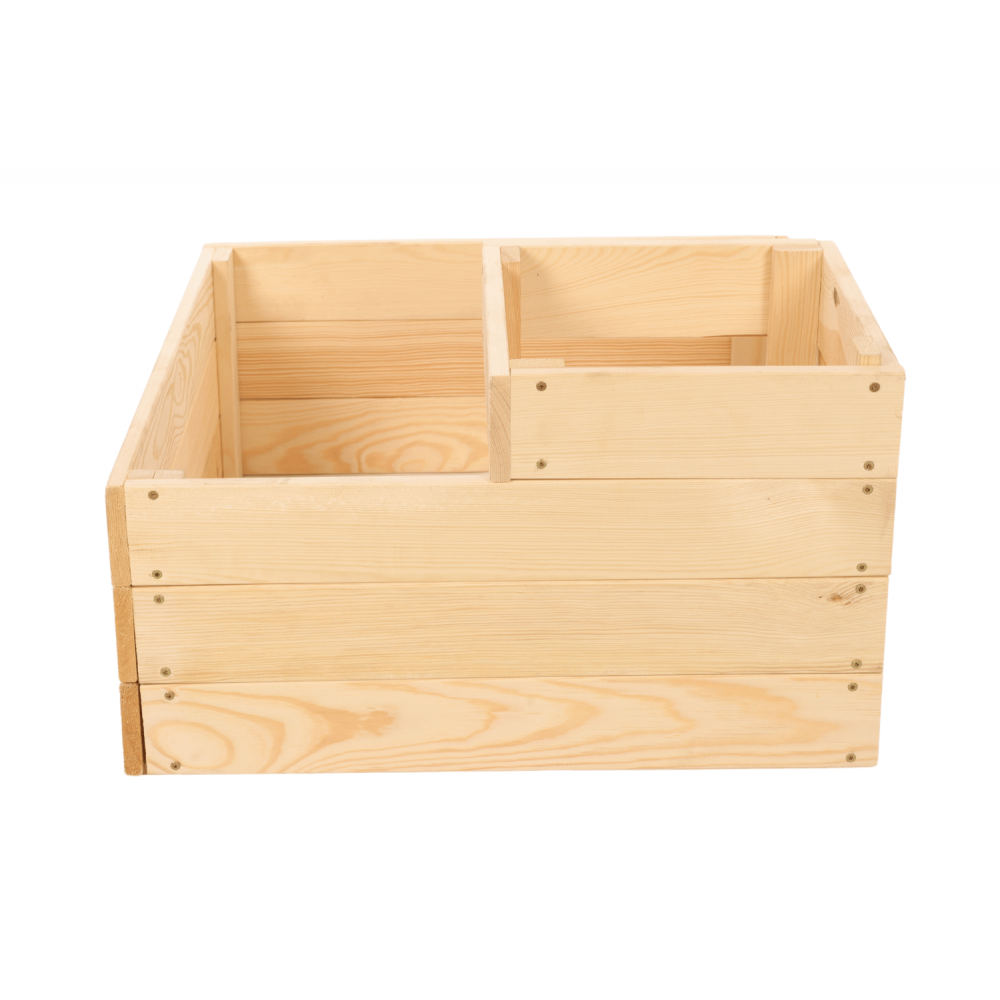 Narożna skrzynia na warzywa warzywniak grządka drewniana 36x60x60 inspekt