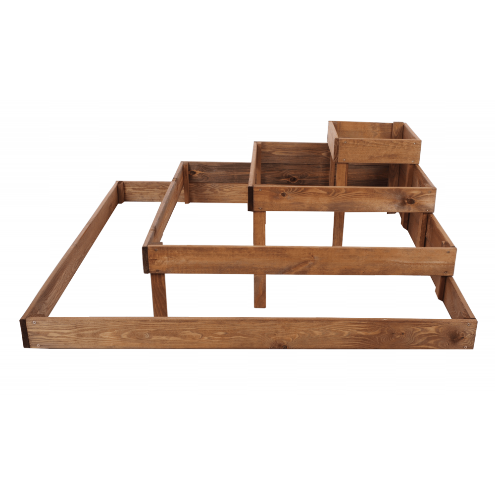 Grządka drewniana narożna na warzywa skrzynia inspekt 36x120x120 GRATIS EKO