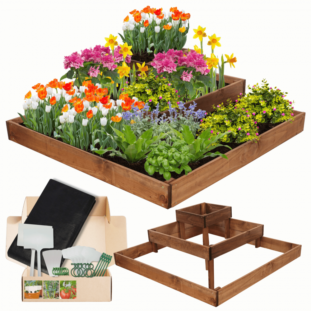 Drewniana skrzynia kaskadowa na warzywa ziołownik  27x90x90 GRATISY ECO