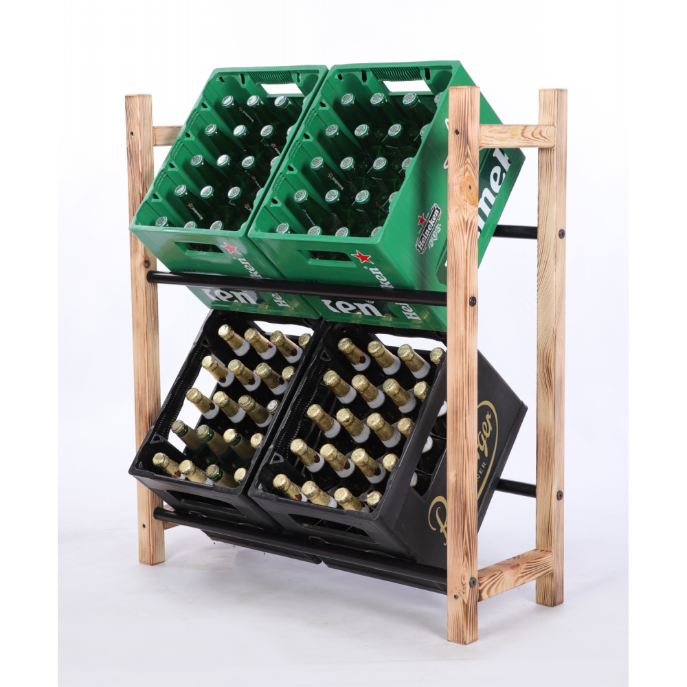 Stojak na skrzynki na napoje piwo regał na transportery METALOWE 2 DRĄŻKI