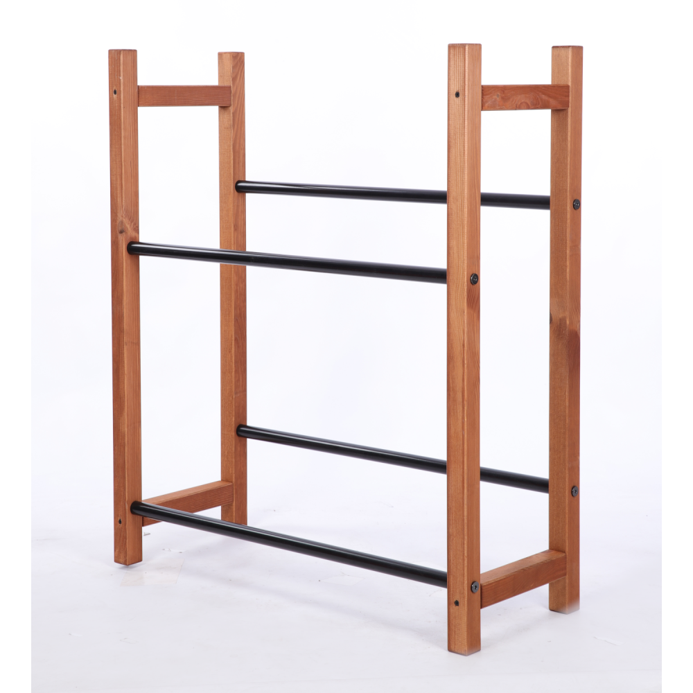 Regał na skrzynki na napoje piwo stojak 2 półki szer.81,5cm METALOWE DRĄŻKI