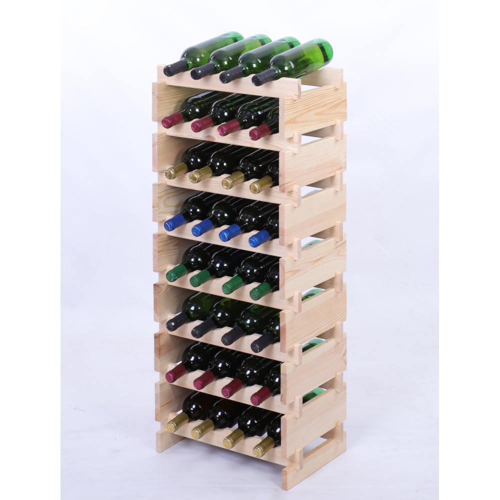 Stojak na wino regał modułowy na butelki 8x4 but WĄSKI ECO BEZ NARZĘDZI