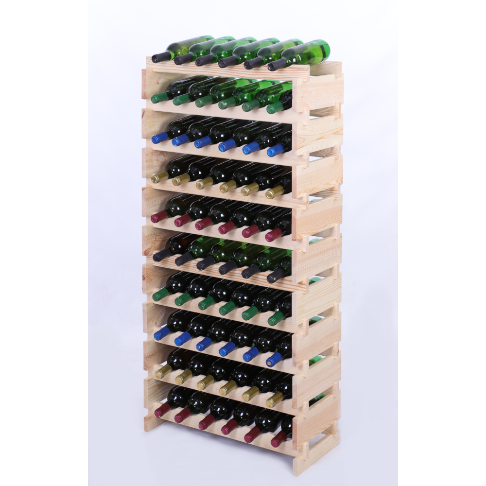 Stojak na butelki regał modułowy na wino 10x6 but DUŻY MONTAŻ BEZ NARZĘDZI