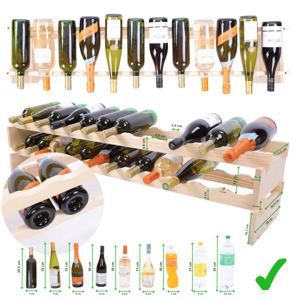 Stojak na wino regał modułowy na butelki 13x8 but WSZYSTKIE TYPY BUTELEK