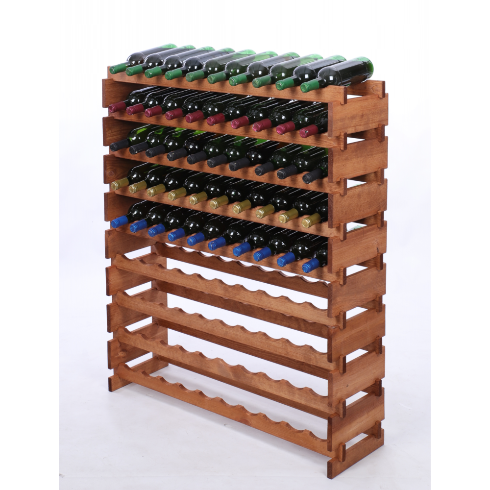 Stojak na wino regał modułowy na butelki 9x10 but POJEMNY BEZ NARZĘDZI