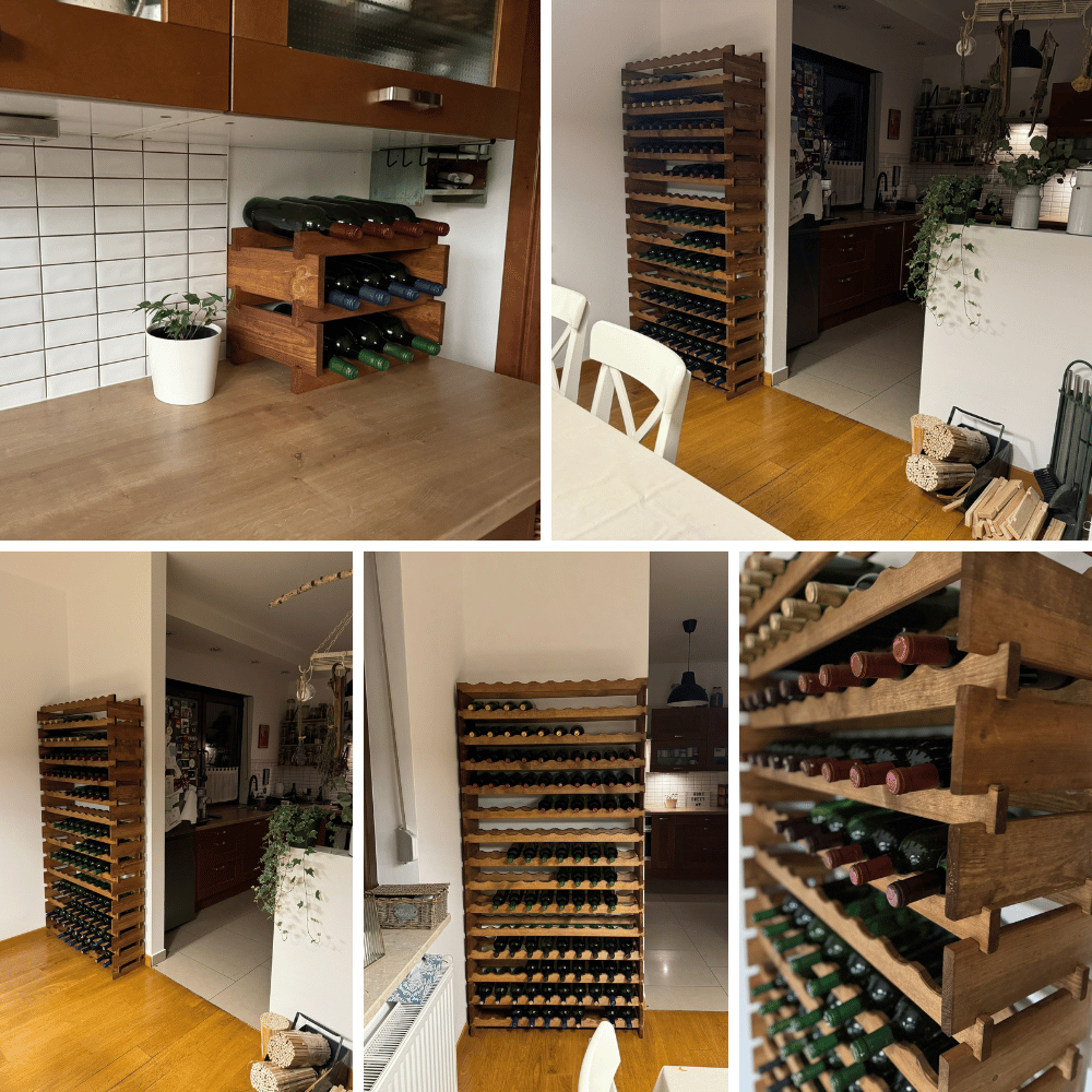 Stojak na wino regał modułowy na butelki 2x12 but SZEROKI BEZ NARZĘDZI