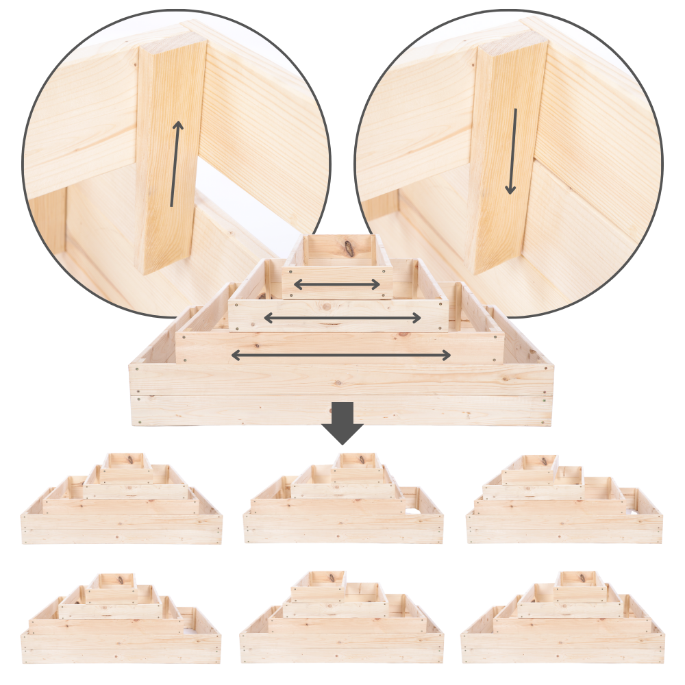 Skrzynia na warzywa kaskadowa skrzynie na warzywniak regulacja 45x117x120