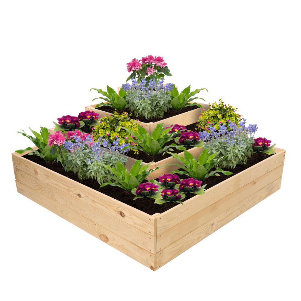 Narożna skrzynia drewniana warzywnik zielnik 54x120x120 GRATISY WYSOKA ECO