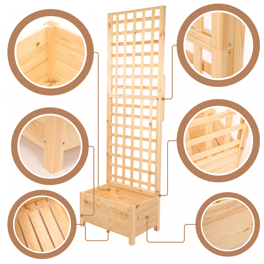 Drewniana donica ogrodowa doniczka skrzynka na kwiaty 31x40x40 na nogach