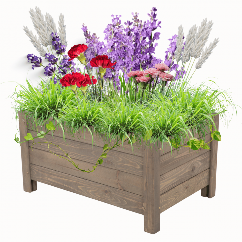 Drewniana donica ogrodowa doniczka skrzynka na kwiaty 31x60x40 na nogach