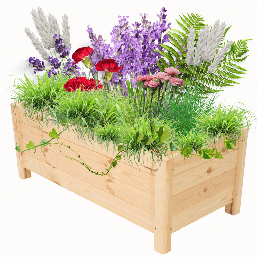 Drewniana donica ogrodowa doniczka skrzynka na kwiaty 31x80x40 na nogach
