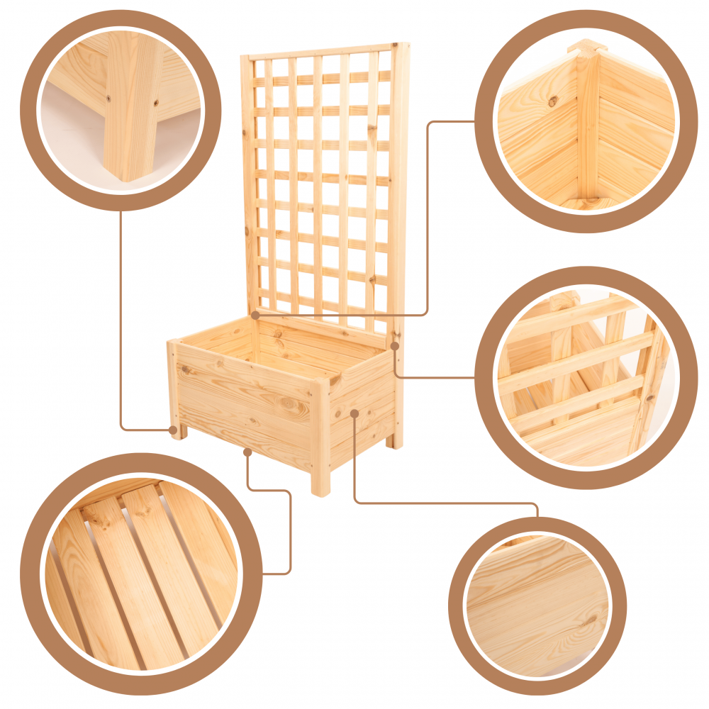 Drewniana donica ogrodowa doniczka skrzynka na kwiaty 31x80x40 EKO