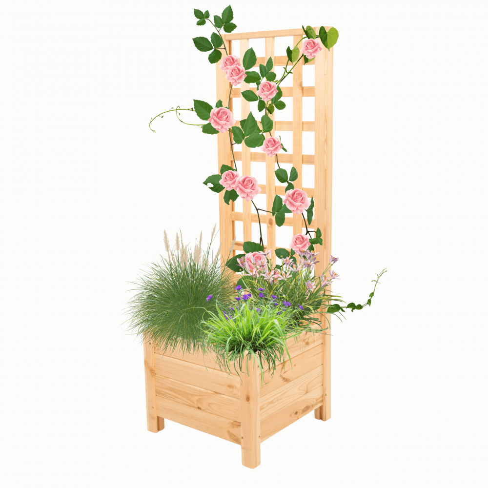 Drewniana pergola ogrodowa doniczka skrzynka na kwiaty 116x40x40 na nogach