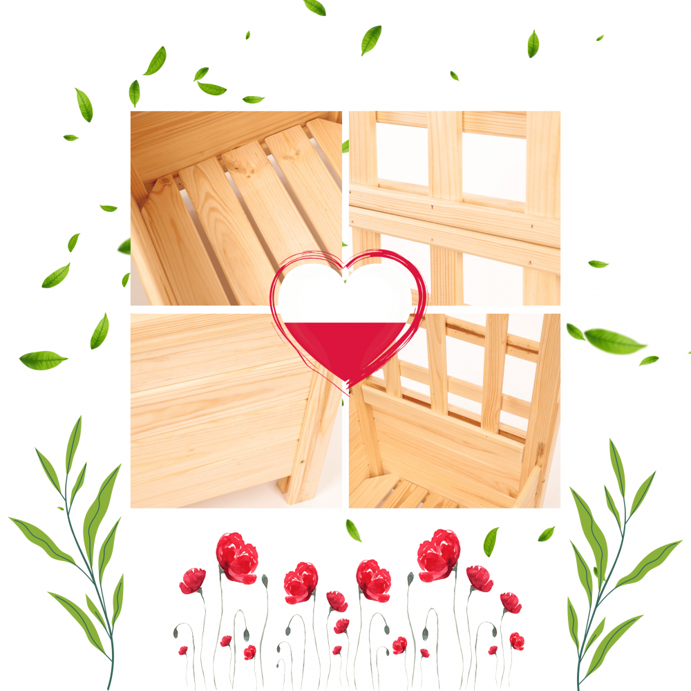 Drewniana pergola ogrodowa doniczka skrzynka na kwiaty 116x60x40 EKO