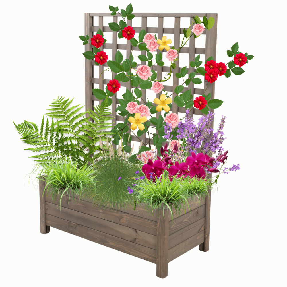 Drewniana pergola ogrodowa doniczka skrzynka na kwiaty 116x80x40 EKO