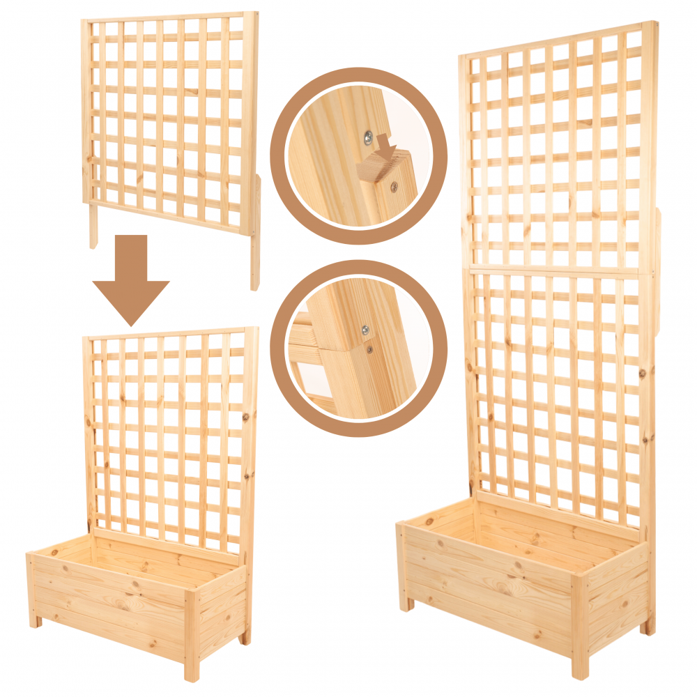 Pergola drewniana wysoka doniczka skrzynka na kwiaty 190x60x40 na nogach