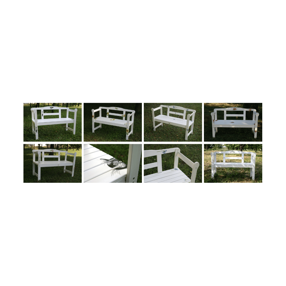 Ławka z oparciem ławka ogrodowa drewniana ławka do przedpokoju IMPREGNOWANA