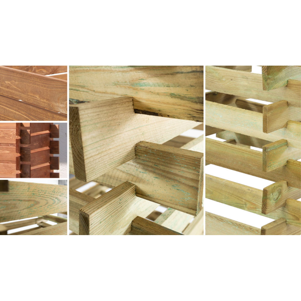 Kompostownik drewniany MODUŁOWY siatka na krety kompostownik ogrodowy EKO