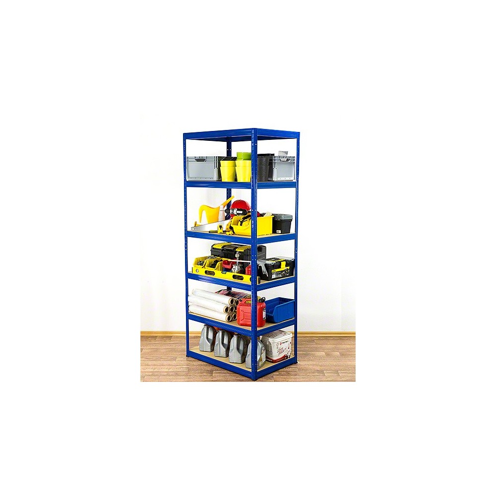 Regał Helios 213x100x50 cm 6 półek/275kg Niebiesko-Pomarańczowy