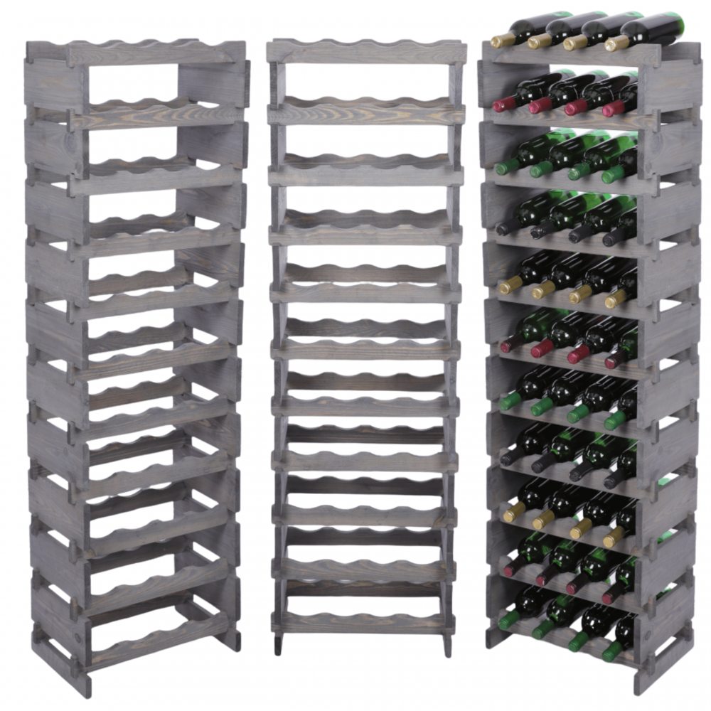 Stojak na wino regał modułowy na butelki 11x4 but DUŻY MONTAŻ BEZ NARZĘDZI