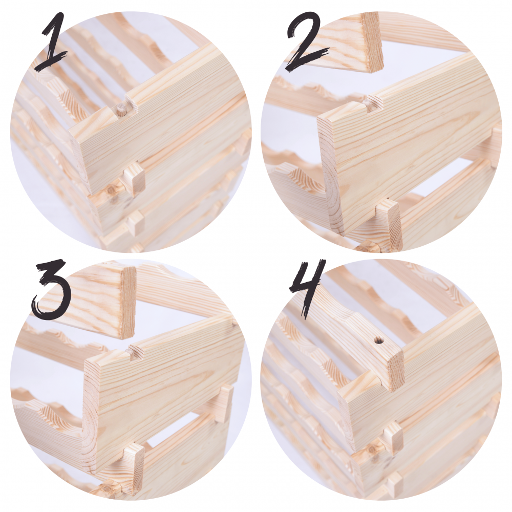 Stojak na wino regał modułowy na butelki 14x4 but WĄSKI ECO BEZ NARZĘDZI