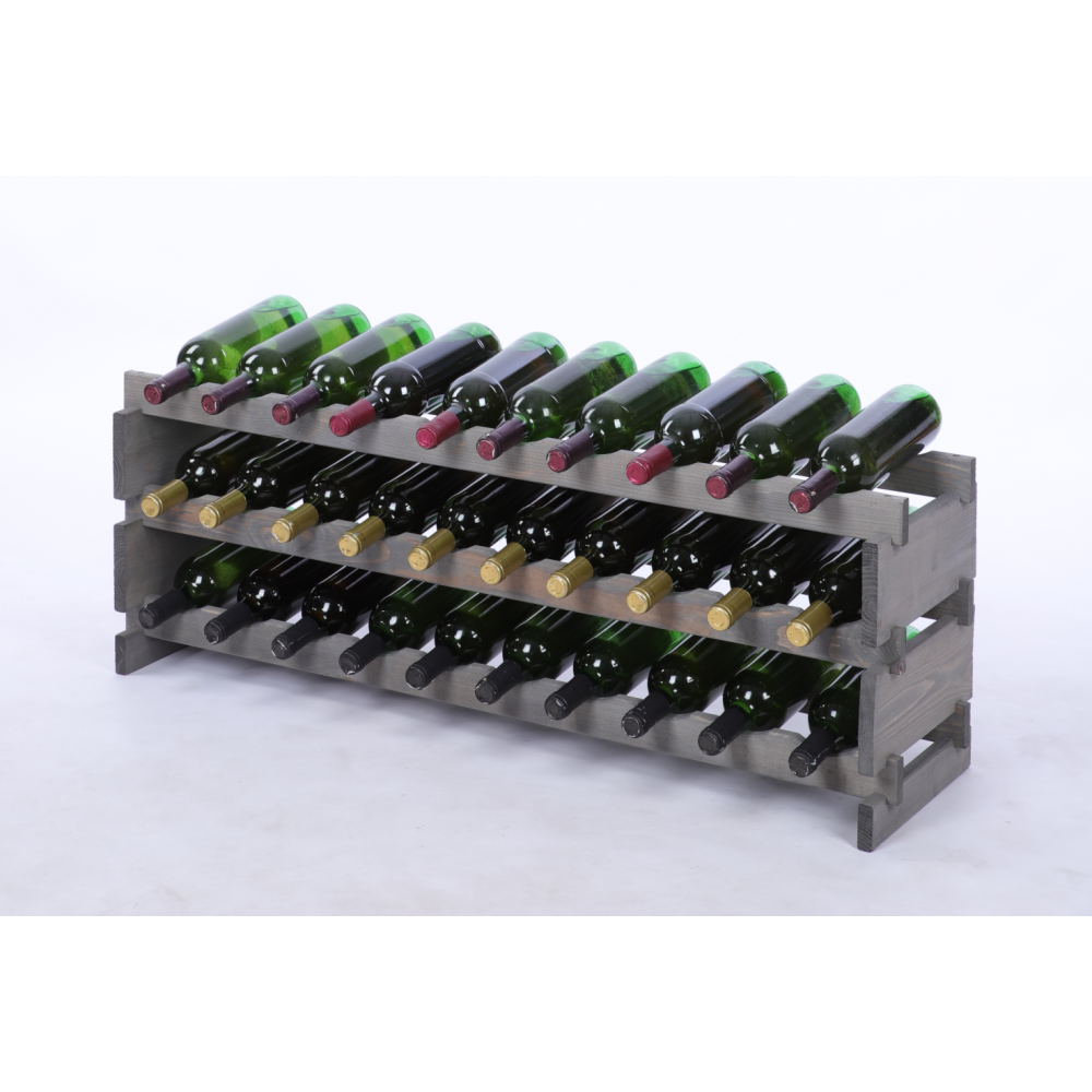 Stojak na wino regał modułowy na butelki 3x10 but POJEMNY BEZ NARZĘDZI