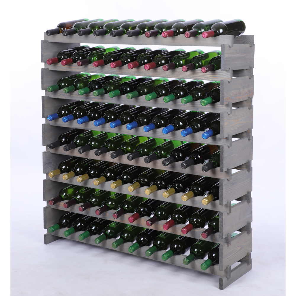 Stojak na wino regał modułowy na butelki 8x10 but POJEMNY BEZ NARZĘDZI